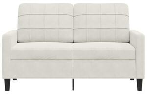 Sofa 2-osobowa, kremowy, 120 cm, tapicerowana aksamitem