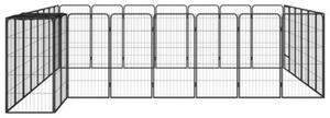 Kojec dla psa, 30 paneli, czarny, 50x100 cm, stal