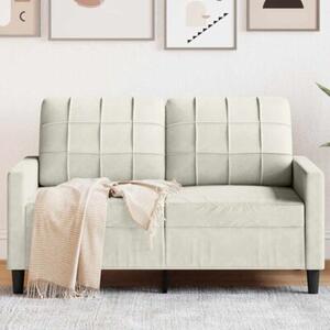 Sofa 2-osobowa, kremowy, 120 cm, tapicerowana aksamitem
