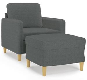 Fotel z podnÃ³Å¼kiem, ciemnoszary, 60 cm, obity tkaninÄ
