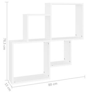 Półka ścienna kostki, biała 80x15x78,5, materiał drewnopochodny