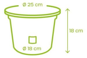 Plastia Doniczka z automatycznym nawadnianiemNarza, średnica 25 cm, czekoladowa, śred. 25 cm