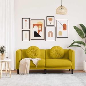 Sofa 2-osobowa z poduszkami, Å¼Ã³Åta, aksamit