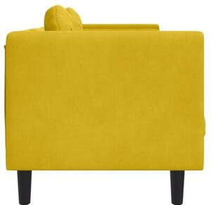 Sofa 2-osobowa z poduszkami, Å¼Ã³Åta, aksamit