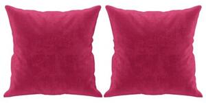 Sofa 2-osobowa z poduszkami, winna czerwieÅ, 140 cm, aksamit