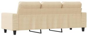 Sofa, 3-osobowa kremowa, 180 cm, tapicerowana tkaninÄ