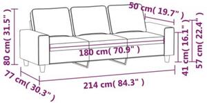 Sofa 3-osobowa, kolor taupe, 180 cm, tapicerowana tkaninÄ