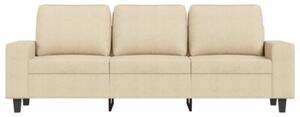 Sofa, 3-osobowa kremowa, 180 cm, tapicerowana tkaninÄ