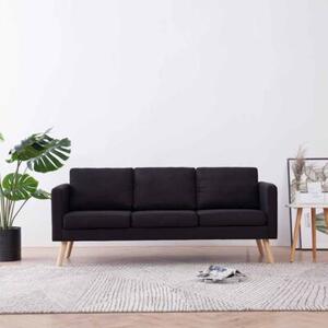 Sofa 3-osobowa tapicerowana tkaninÄ , czarna