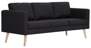 Sofa 3-osobowa tapicerowana tkaninÄ , czarna