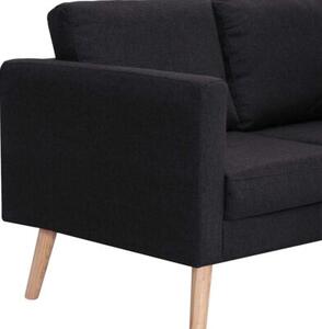 Sofa 3-osobowa tapicerowana tkaninÄ , czarna