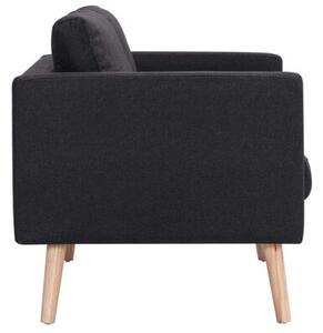Sofa 3-osobowa tapicerowana tkaninÄ , czarna