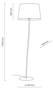 Lampa podłogowa TK Lighting NICOLA ORANGE 6644 – nowoczesna, pomarańczowy abażur 44 cm, E27, metal, do salonu i sypialni