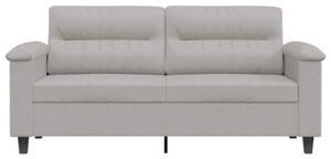 Sofa 2-osobowa, jasnoszary, 140 cm, tapicerowana mikrofibrÄ