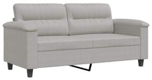 Sofa 2-osobowa, jasnoszary, 140 cm, tapicerowana mikrofibrÄ