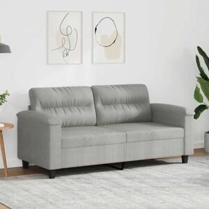 Sofa 2-osobowa, jasnoszary, 140 cm, tapicerowana mikrofibrÄ