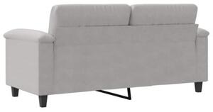 Sofa 2-osobowa, jasnoszary, 140 cm, tapicerowana mikrofibrÄ