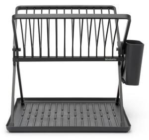 Ciemnoszary metalowy dwupiętowy ociekacz 37x33 cm – Brabantia