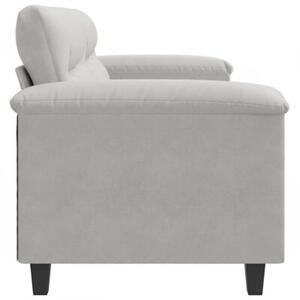 Sofa 2-osobowa, jasnoszary, 140 cm, tapicerowana mikrofibrÄ