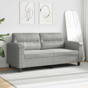Sofa 2-osobowa, jasnoszary, 140 cm, tapicerowana mikrofibrÄ