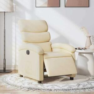 Elektryczny fotel rozkÅadany, kremowy, obity tkaninÄ