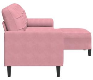 Sofa 3-osobowa z podnÃ³Å¼kiem, rÃ³Å¼owy, 210 cm, aksamit
