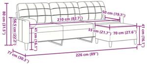 Sofa 3-osobowa z podnÃ³Å¼kiem, rÃ³Å¼owy, 210 cm, aksamit