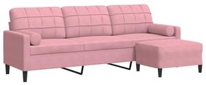 Sofa 3-osobowa z podnÃ³Å¼kiem, rÃ³Å¼owy, 210 cm, aksamit