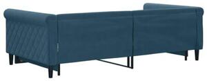 Sofa rozsuwana, niebieska, 100x200 cm, aksamit