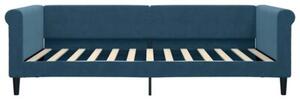 Sofa rozsuwana, niebieska, 100x200 cm, aksamit