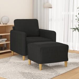 Fotel z podnÃ³Å¼kiem, czarny, 60 cm, obity tkaninÄ