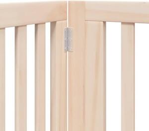 Bramka dla psa z drzwiami składana 4 panele 320 cm drewno topolowe