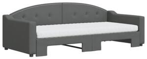 Sofa rozsuwana z materacami, ciemnoszara, 90x200 cm, tkanina