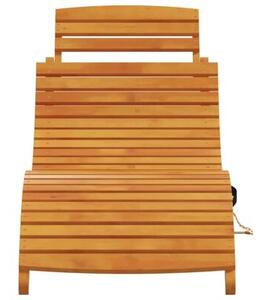 Leżak 2 szt. brązowy 55 x 184 x 64cm lite drewno akacjowe