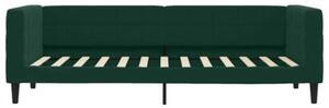 Sofa z materacem do spania, ciemnozielona, 80x200 cm, aksamit