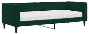 Sofa z materacem do spania, ciemnozielona, 80x200 cm, aksamit