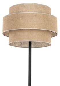 Lampa podłogowa TK Lighting CALISTO JUTA 5405 czarna z jutowym abażurem 50 cm, E27, 155 cm do salonu i sypialni