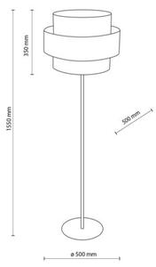 Lampa podłogowa TK Lighting CALISTO JUTA 5405 czarna z jutowym abażurem 50 cm, E27, 155 cm do salonu i sypialni