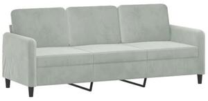Sofa 3-osobowa z podnÃ³Å¼kiem, jasnoszara, 180 cm, aksamit