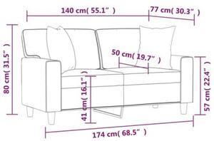 Sofa 2-os. z poduszkami, winna czerwieÅ, 140 cm, sztuczna skÃ³ra