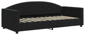 Sofa rozsuwana z materacami, czarna, 90x200 cm, aksamit