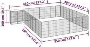 Kojec dla psa, 34 paneli, czarny, 50x100 cm, stal