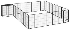 Kojec dla psa, 34 paneli, czarny, 50x100 cm, stal