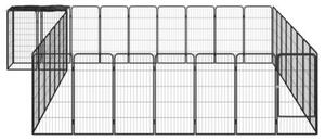 Kojec dla psa, 34 paneli, czarny, 50x100 cm, stal