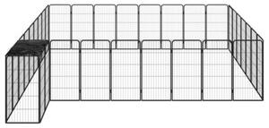 Kojec dla psa, 34 paneli, czarny, 50x100 cm, stal