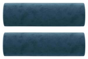Sofa 3-osobowa z poduszkami, niebieska, 180 cm, aksamit