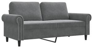 Sofa 2-osobowa, ciemnoszary, 140 cm, tapicerowana aksamitem