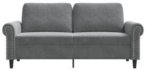 Sofa 2-osobowa, ciemnoszary, 140 cm, tapicerowana aksamitem