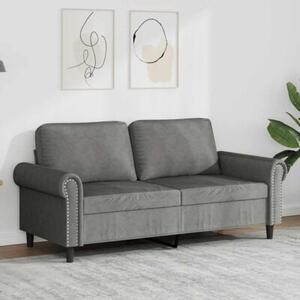 Sofa 2-osobowa, ciemnoszary, 140 cm, tapicerowana aksamitem