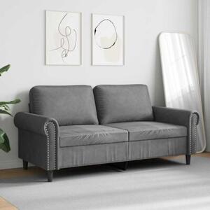 Sofa 2-osobowa, ciemnoszary, 140 cm, tapicerowana aksamitem